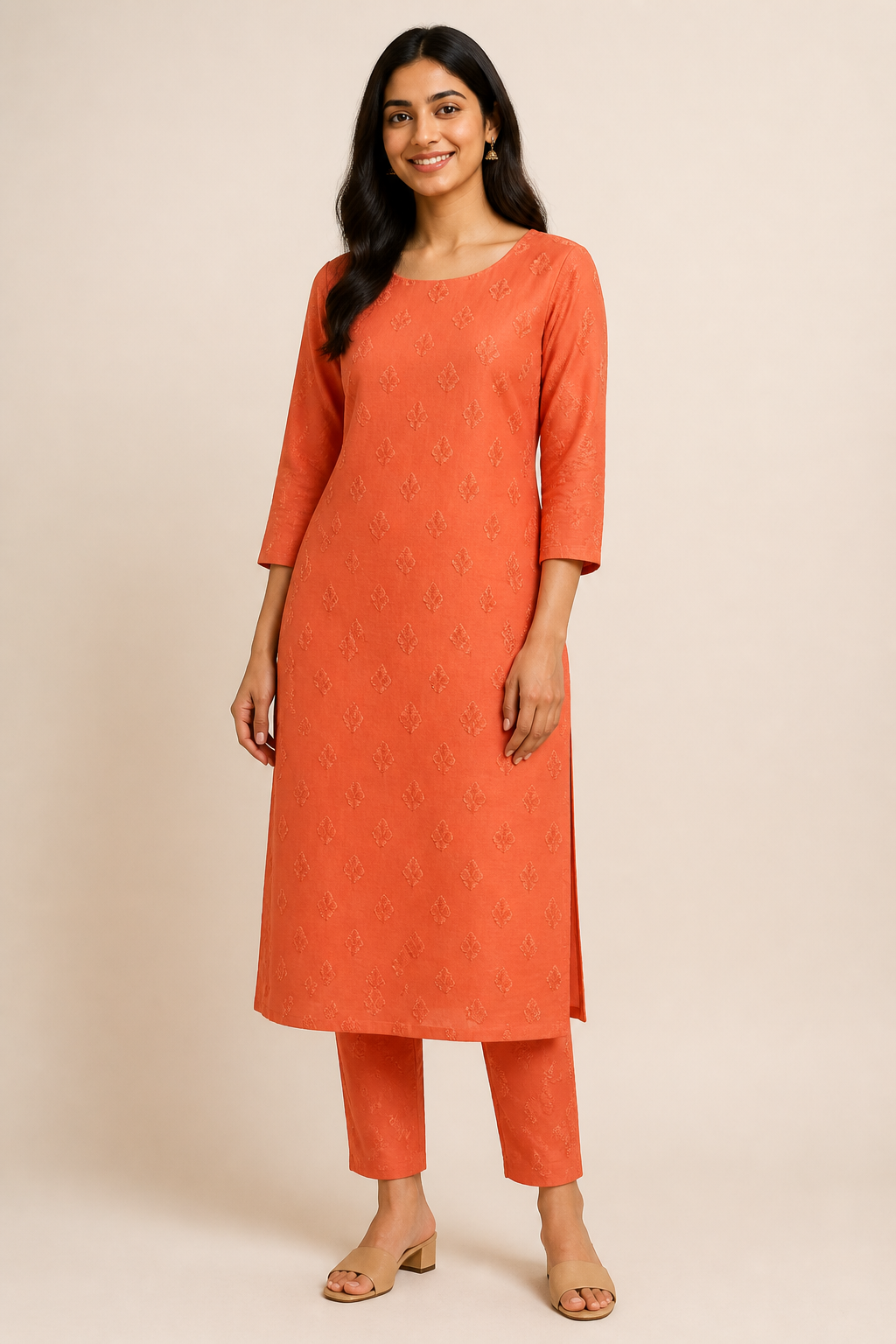 Mul-Chanderi-Orange