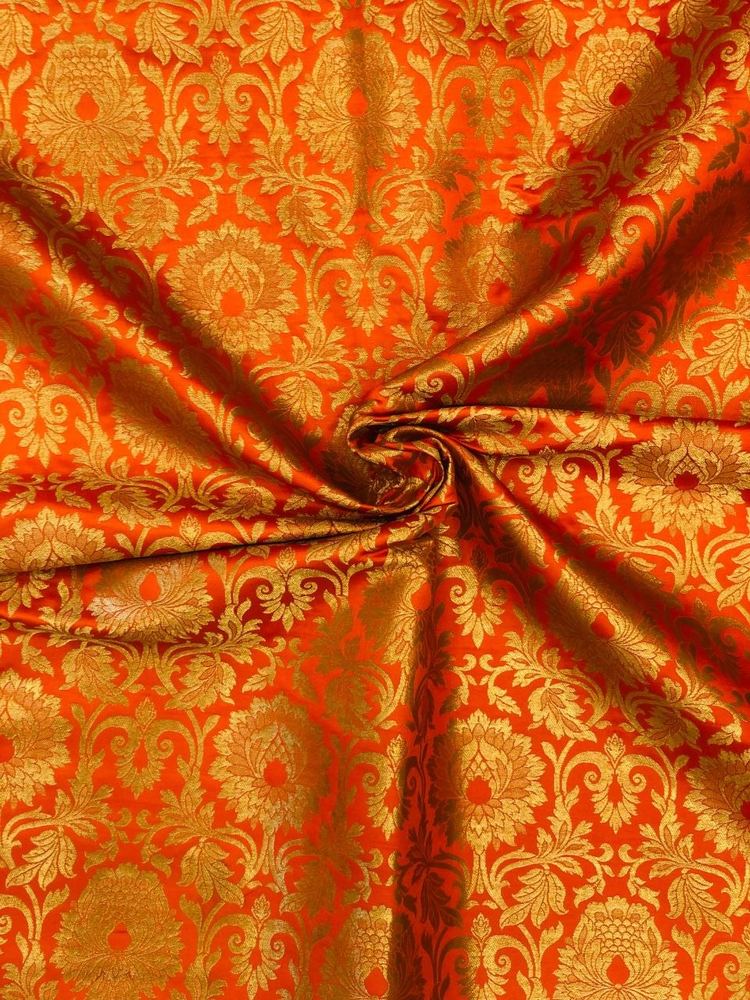 Kimkhaab Brocade Banarasi Orange