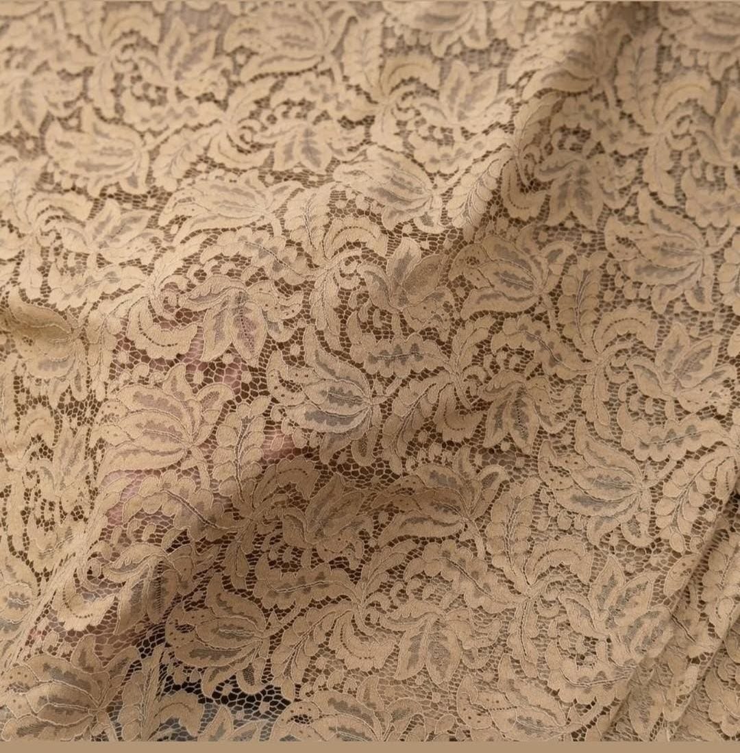 Beige-Chantilly-Net-Embroidery
