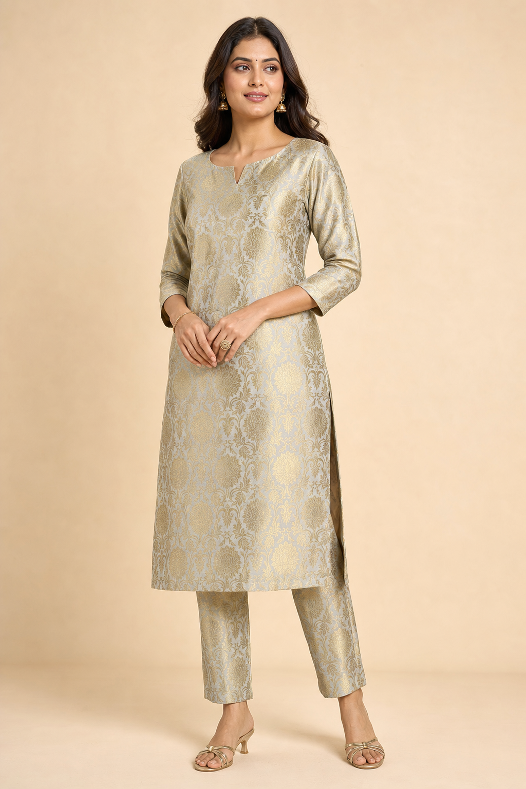 Kimkhaab Brocade Banarasi Cream