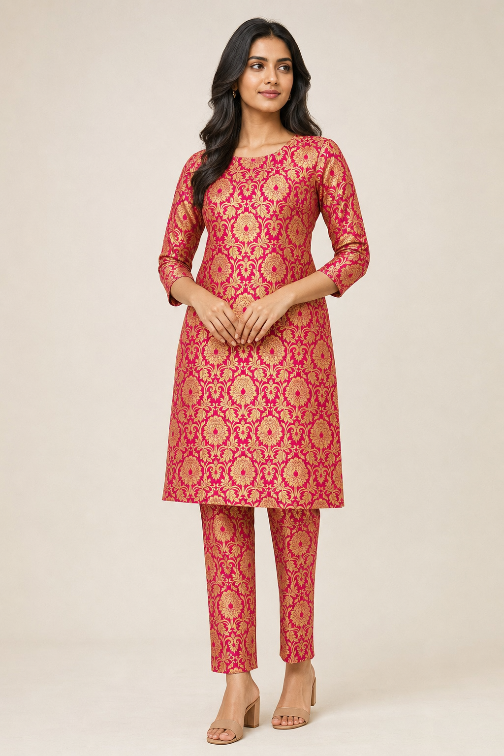 Kimkhaab Brocade Banarasi Pink