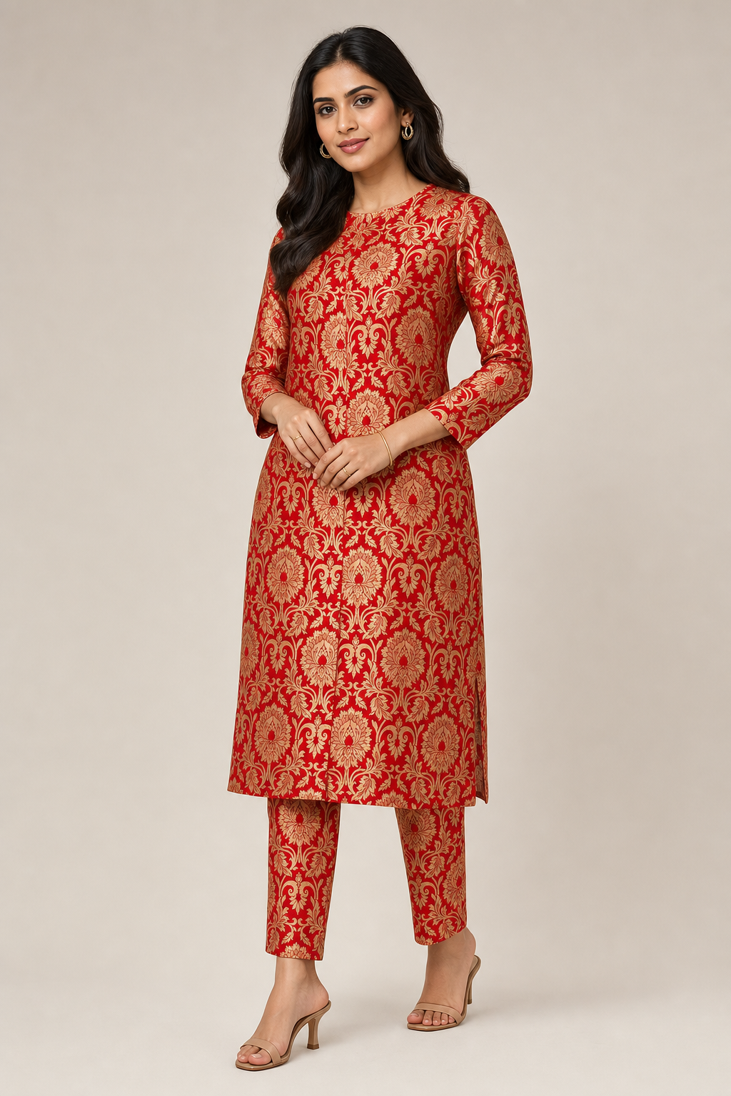 Kimkhaab Brocade Banarasi Red