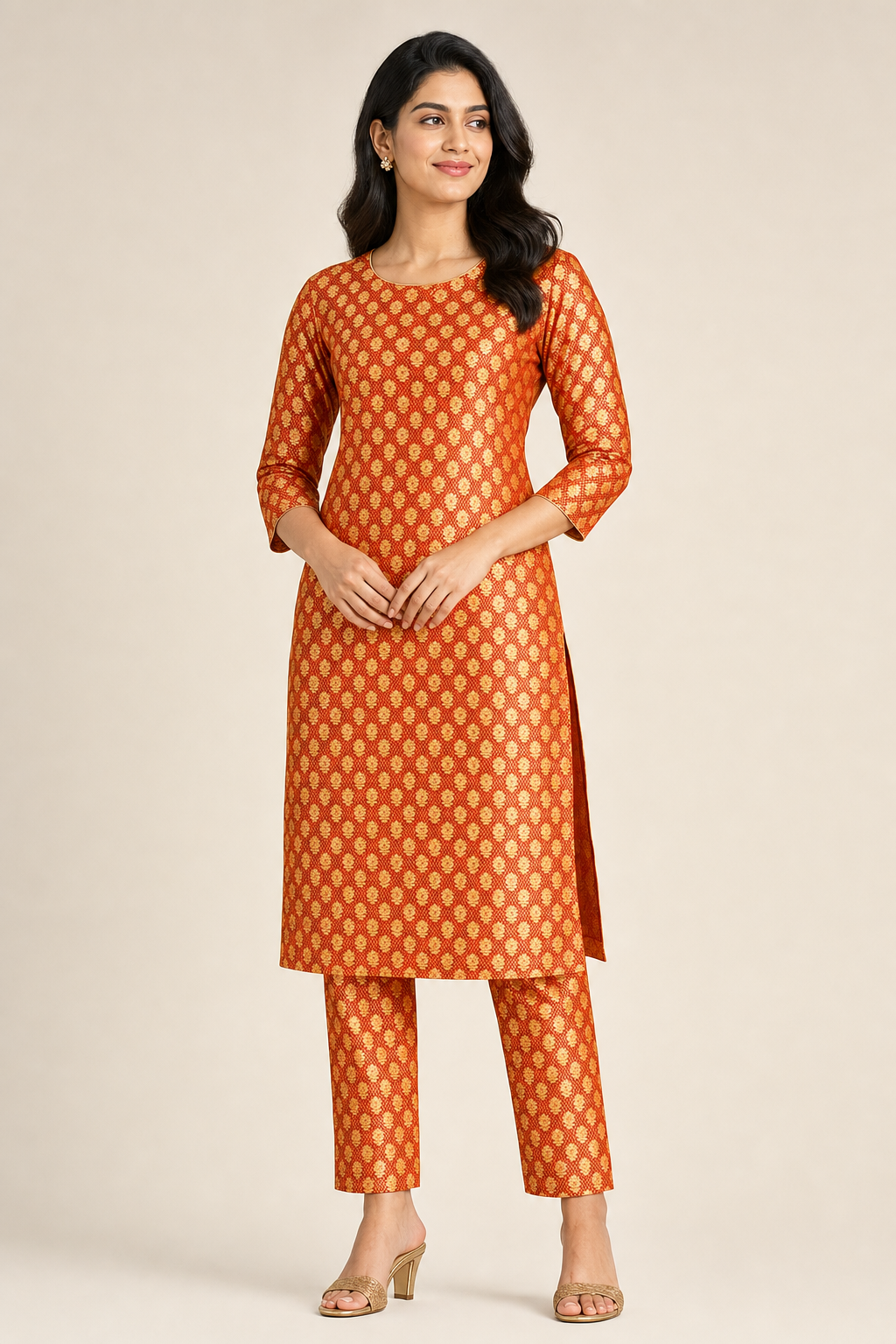 Silk Brocade Banarasi Orange