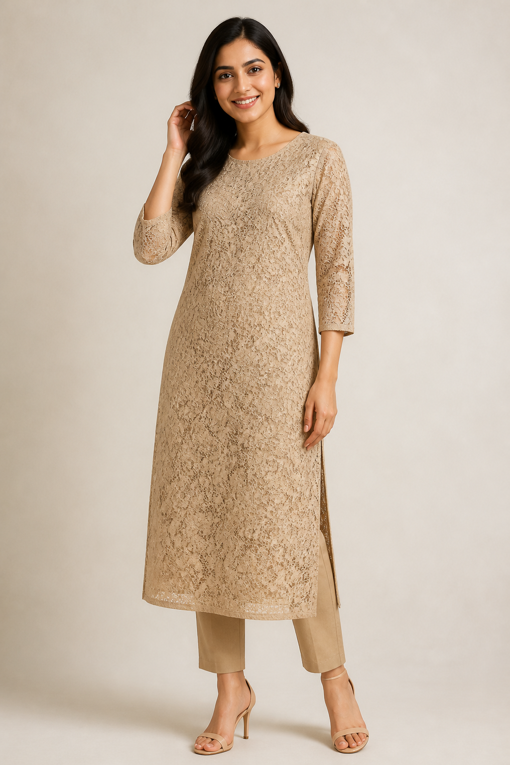 Beige-Chantilly-Net-Embroidery