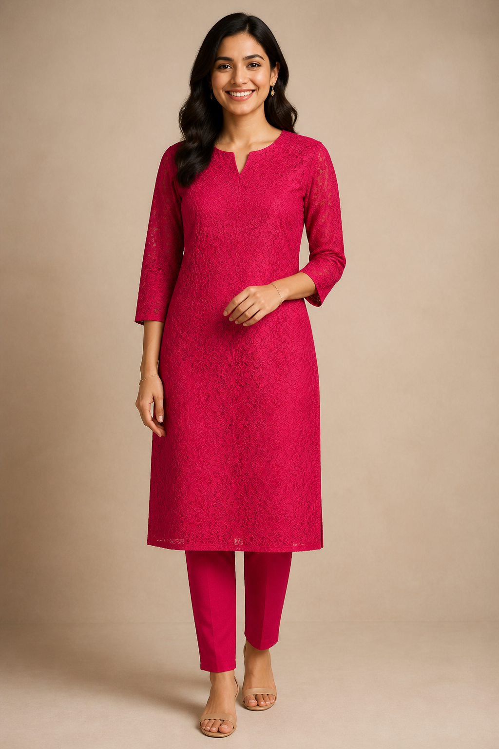Magenta-Chantilly-Net-Embroidery
