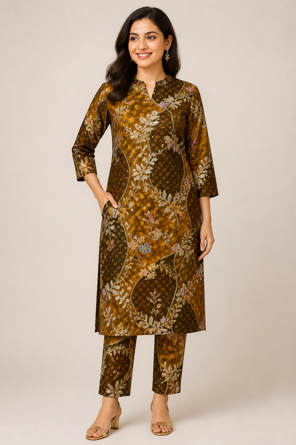Brown-Chinon-Zari-Embroidery