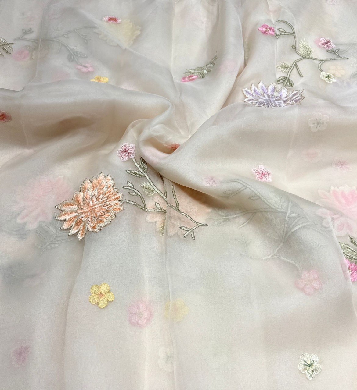 Ivory-Silk-Organza