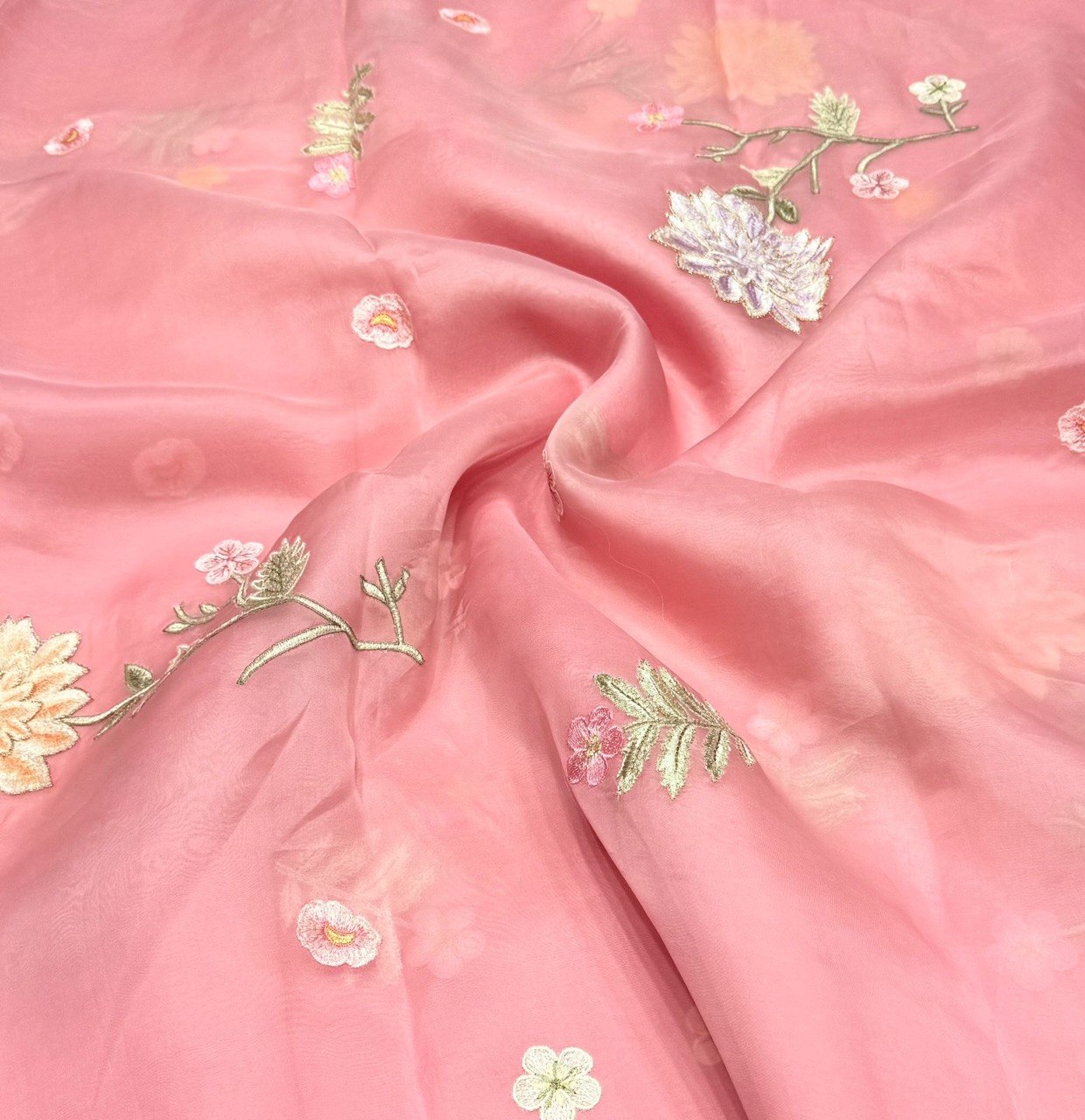 Pink-Silk-Organza