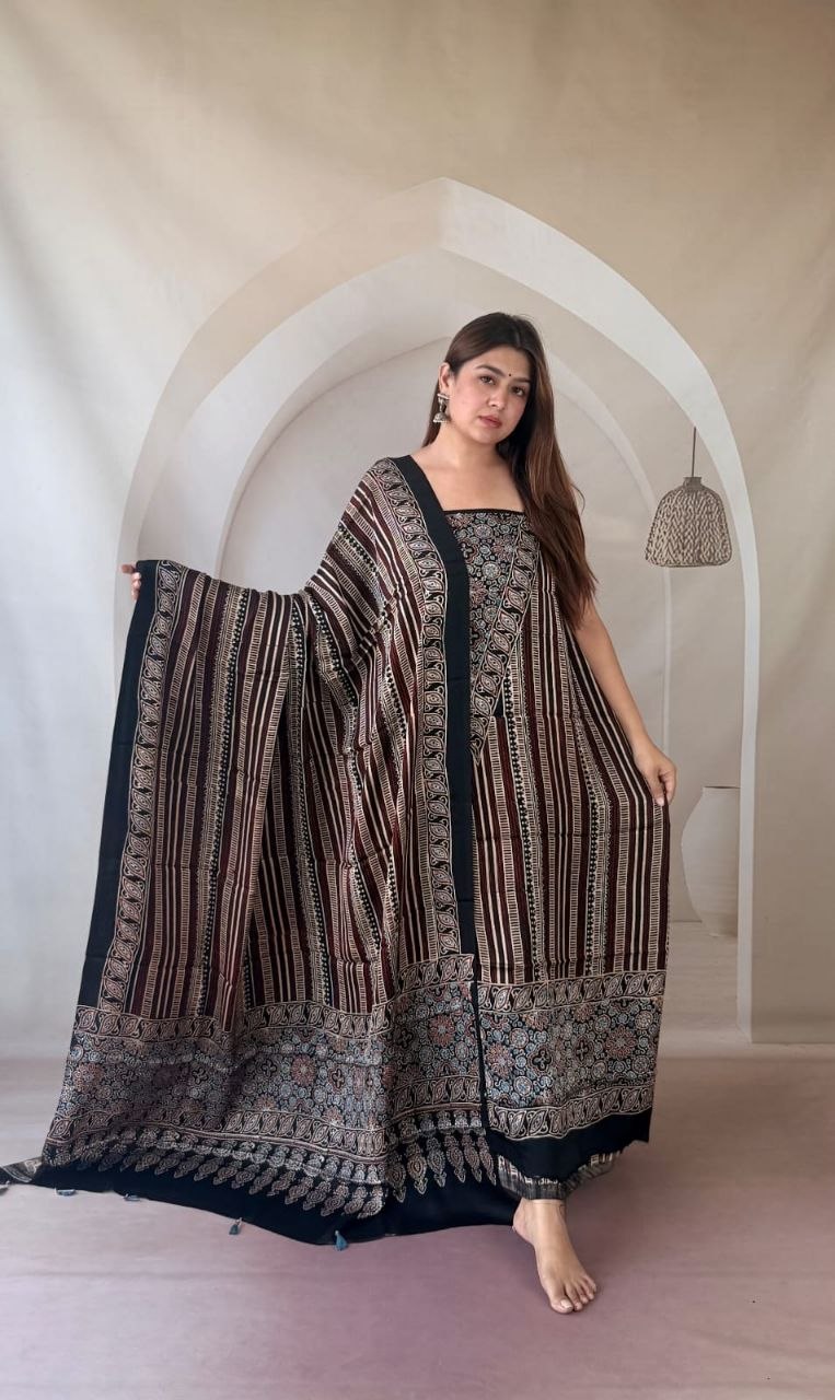 Black Modal Ajrakh Suit 20