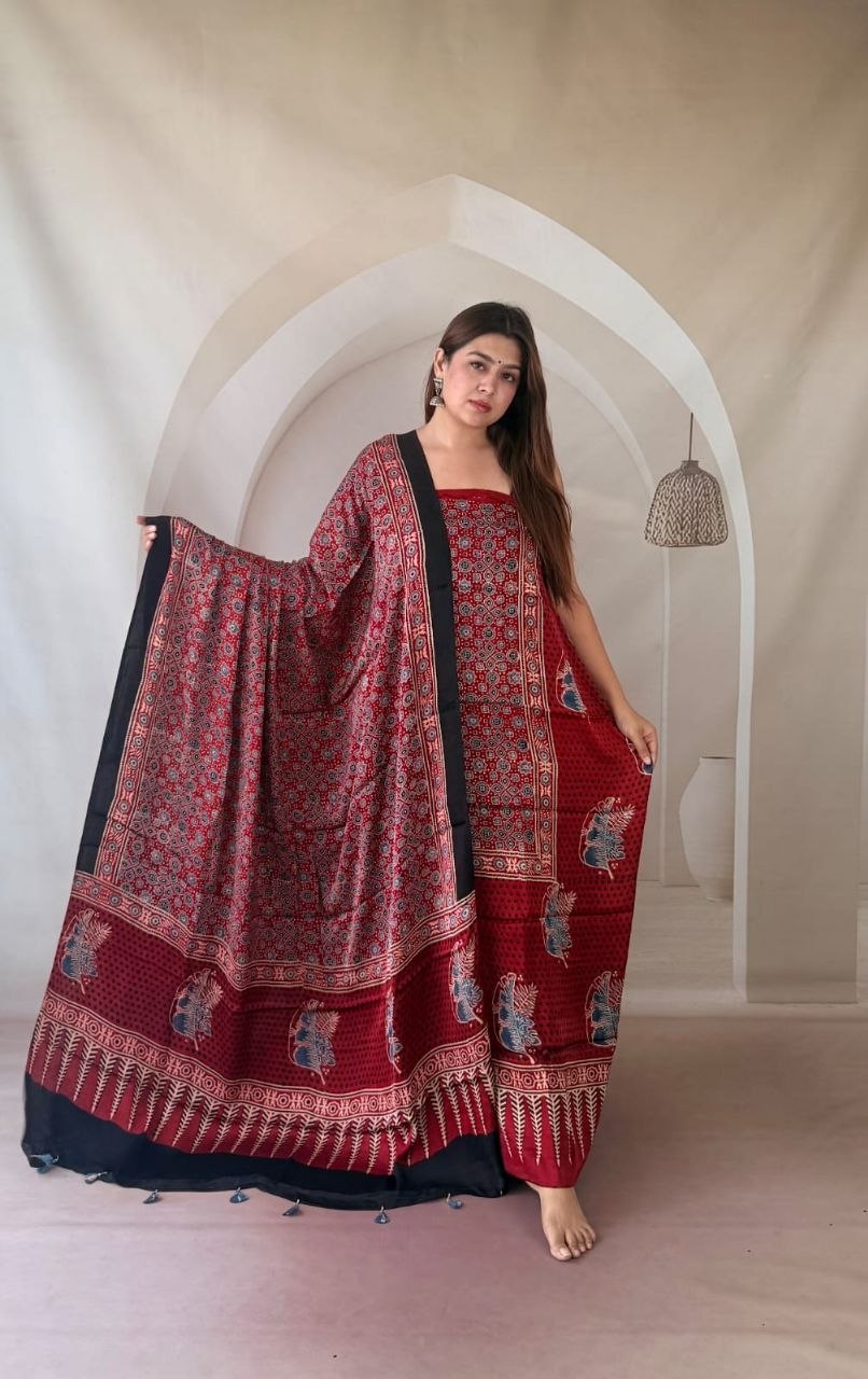Black Modal Ajrakh Suit 21