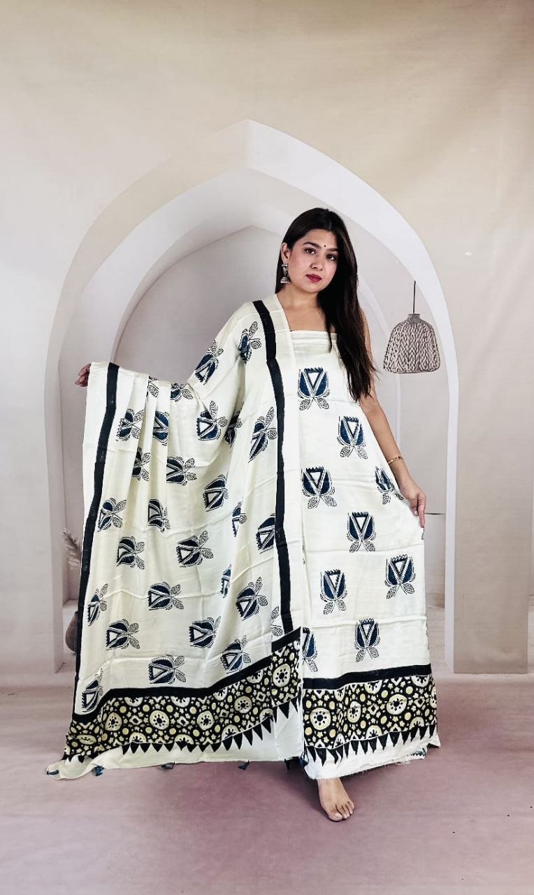 Black Modal Ajrakh Suit 22
